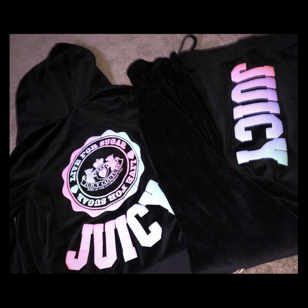 Juicy couture size XS set Black  velour set